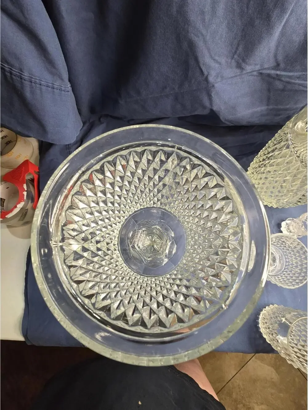 Vintage Diamond Pattern Indiana Glass Vase Goblet